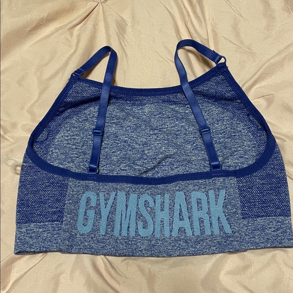 Gymshark Flex Strappy Sports Bra NWOT Light Support Earl Blue Mari Size Medium - Picture 6 of 10